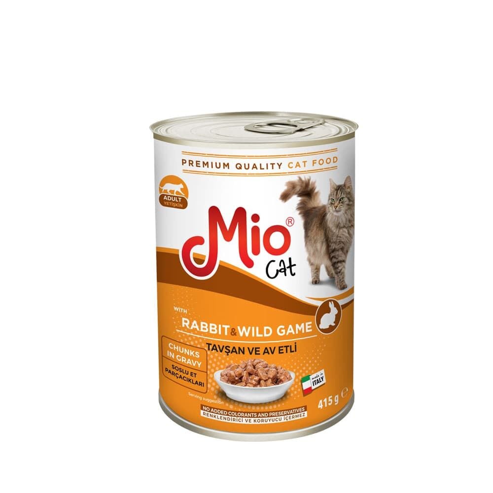 Yaş Mama - Mio 415 gr Kedi - Tavşan ve Av Etli