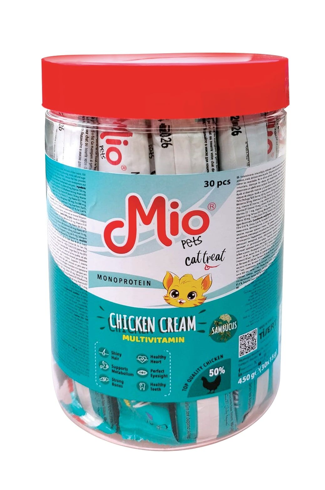 Mio Kedi Ödül Krema - Multivitamin Tavuklu 15 g x 30